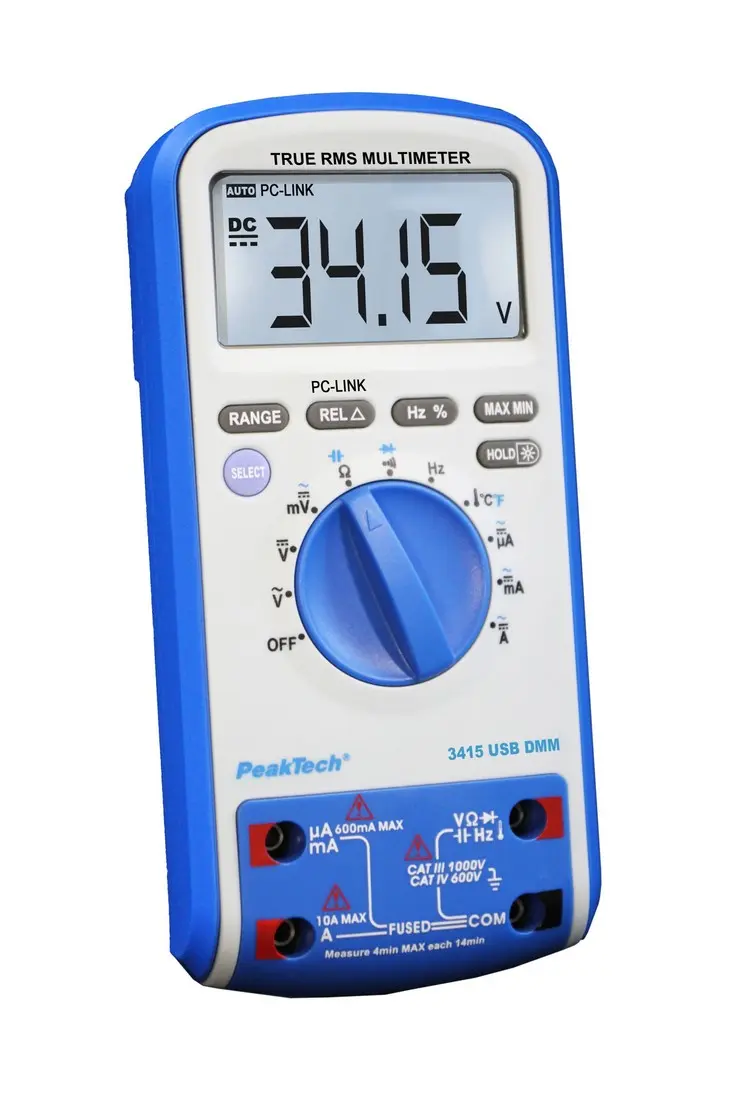 Multimetr cyfrowy z USB i pomiarem TrueRMS PeakTech 3415