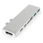 Stacja dokująca dual do Macbook 2x USB-C 7 w 1 na HDMI   2x USB-C   2x USB 3.0   microSD   SD SPU-M03