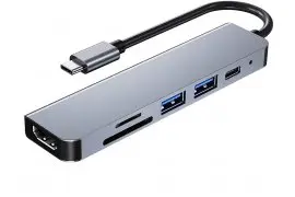 Multiport USB-C 6 w 1 na HDMI + 1x USB-C + 2x USB 3.0 + microSD + SD SPU-M09