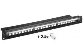 Panel Keystone 24-portowy STP Rack 19