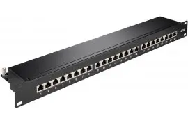 Patch panel FTP CAT 6A Ekranowany 24-porty Goobay czarny