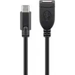 Przedłużacz portu USB-C na USB OTG 2.0 CM-AF 0,2m Czarny