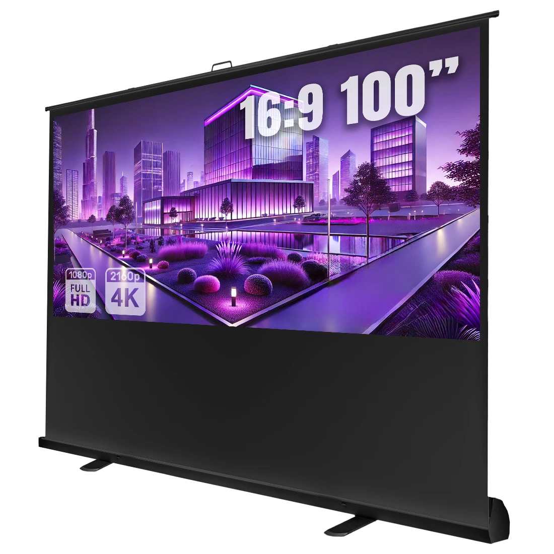 Rozwijany Ekran do Projektora Przenośny Podłogowy  100 cali 4k 16:9 Ekran Składany do Rzutnika OUTLET 