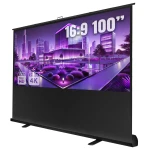 Rozwijany Ekran do Projektora Przenośny Podłogowy  100 cali 4k 16:9 Ekran Składany do Rzutnika OUTLET 