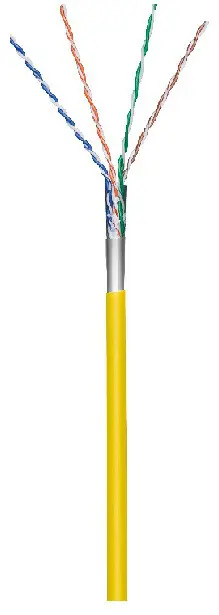 Skrętka CAT5e F/UTP 4x2xAWG26/7 Ekranowana 100m Żółta