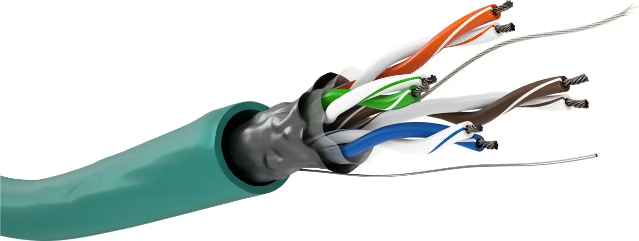 Skrętka CAT5e F/UTP 4x2xAWG26/7 Ekranowana 100m Zielona