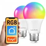 Smart żarówki WiFi E27 RGB 9W Tuya Google Alexa Laxihub Duopack