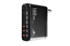 GaN-Ladestation 140 W Spacetronik SR103, LED 6 USB-Anschlüsse (3A3C), PD+QC3.0