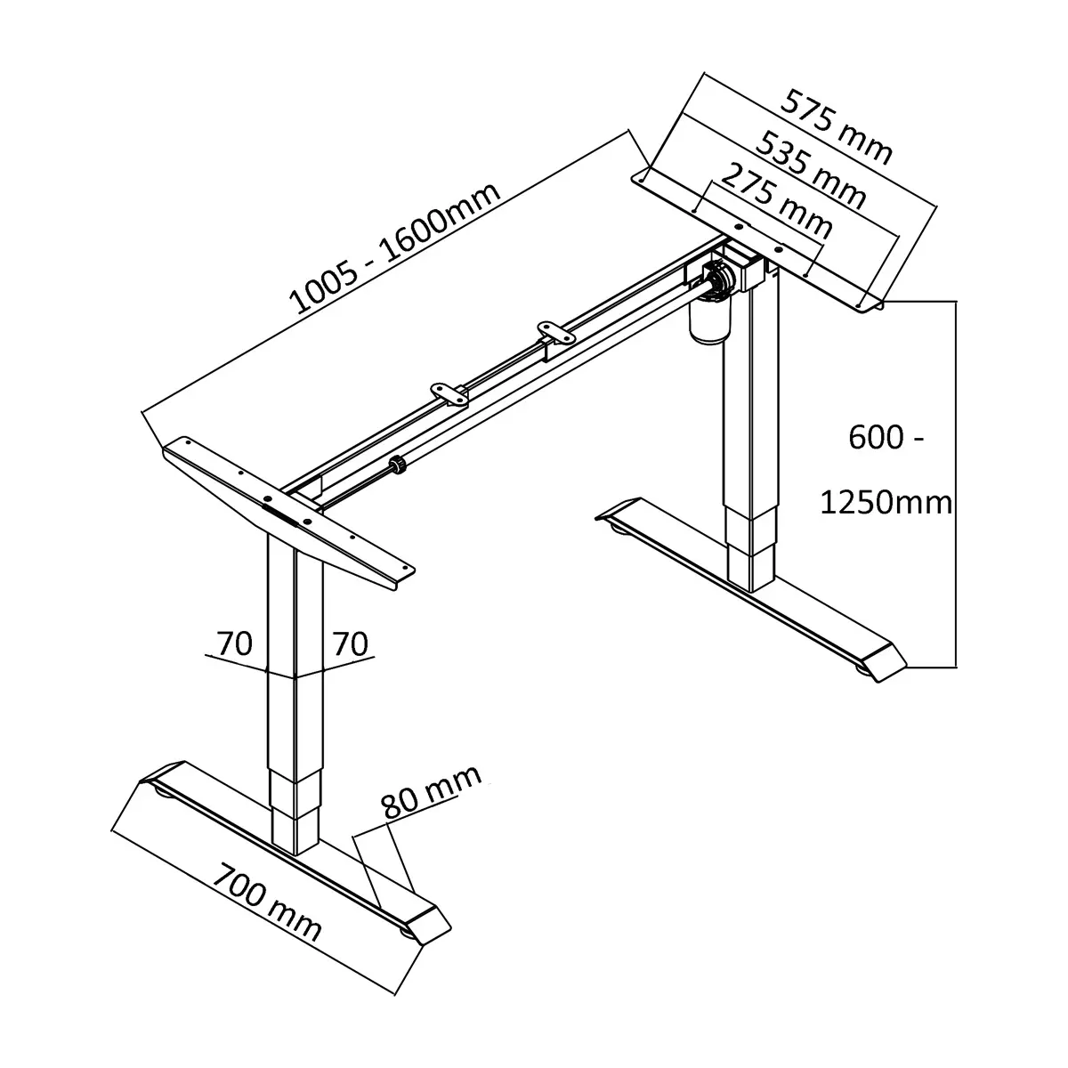 Verstellbarer Tischständer Spacetronik SPE-131W