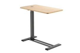 Bett-Tisch mit höhenverstellbarer Funktion Spacetronik BUDDY 07, Helle Holzplatte und schwarz Gestell