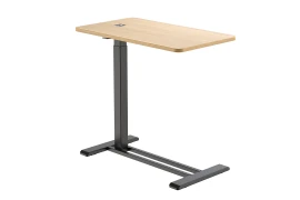 Bett-Tisch mit höhenverstellbarer Funktion Spacetronik BUDDY 08, Helle Holzplatte und schwarz Gestell