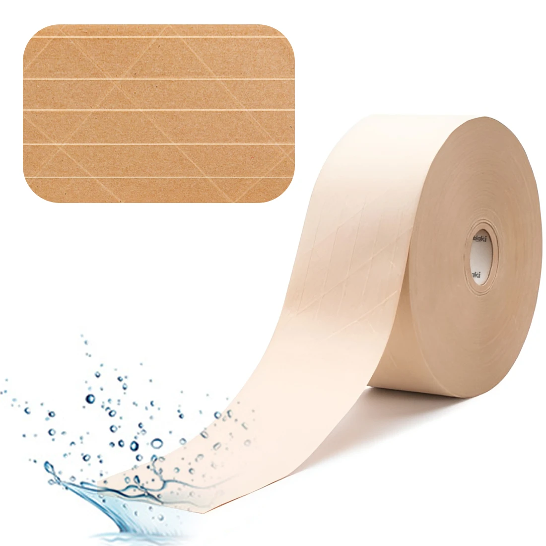Super umweltfreundliches wasseraktiviertes, holzzellstoffverstärktes Papierband 70 mm / 182 m Bublaki BT-W703R