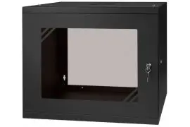 Szafa RACK 19'' 9U 450mm CZARNA Szklane drzwi