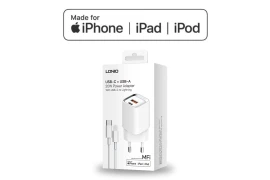 USB-C USB-A 20W MFi-zertifiziertes Schnellladegerät mit USB-C-auf-Lightning-Kabel für schnelles Laden von iPhone, iPad, iPod