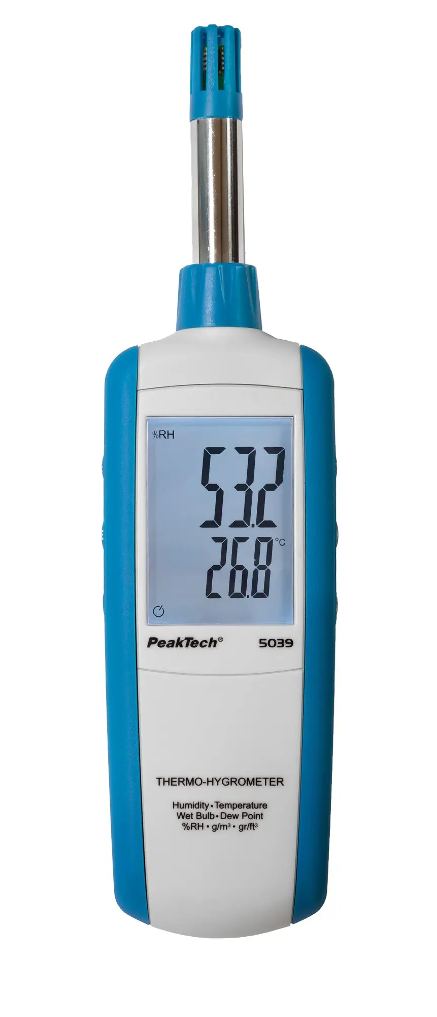 Termohigrometr z punktem rosy i mokrym termometrem PeakTech 5039