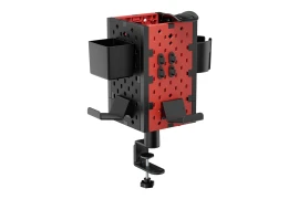 Perforierter Halter für Zubehör über dem Schreibtisch Spacetronik Ergoline Holdee SPB-154R, Rot und Schwarz
