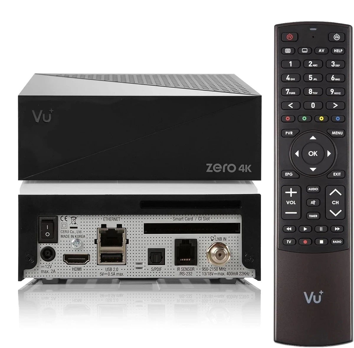 VU+ Zero 4K Czarny z głowicą DVB-S2X Linux Enigma2 OUTLET