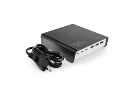 Multifunktionale schwarze Ladestation 120 W LDNIO Q605 6 USB-Anschlüsse (3 USB-C, 3 USB-A)