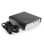 Multifunktionale schwarze Ladestation 120 W LDNIO Q605 6 USB-Anschlüsse (3 USB-C, 3 USB-A)