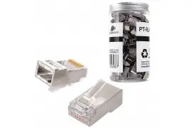 Wtyk sieciowy Pass Through RJ45 przelotowy przezroczysty CAT 5E FTP PT-RJ455FT-0 100szt