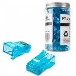 Wtyk sieciowy Pass Through RJ45 przelotowy niebieski CAT 6 UTP PT-RJ456UB-1 100szt