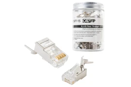 Netzwerkstecker RJ45 Pass Through transparent CAT 7 S/FTP PT-RJ457SFT-15 50 Stck.