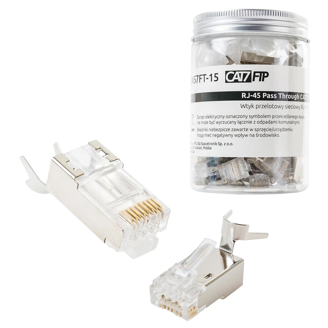 Netzwerkstecker RJ45 Pass Through transparent CAT 7 FTP PT-RJ457FT-15 50 Stck.