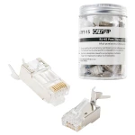 Netzwerkstecker RJ45 Pass Through transparent CAT 7 FTP PT-RJ457FT-15 50 Stck.