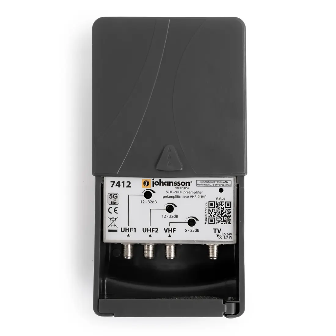 Wzmacniacz masztowy 2x UHF+VHF Johansson 7412 LTE (5G)