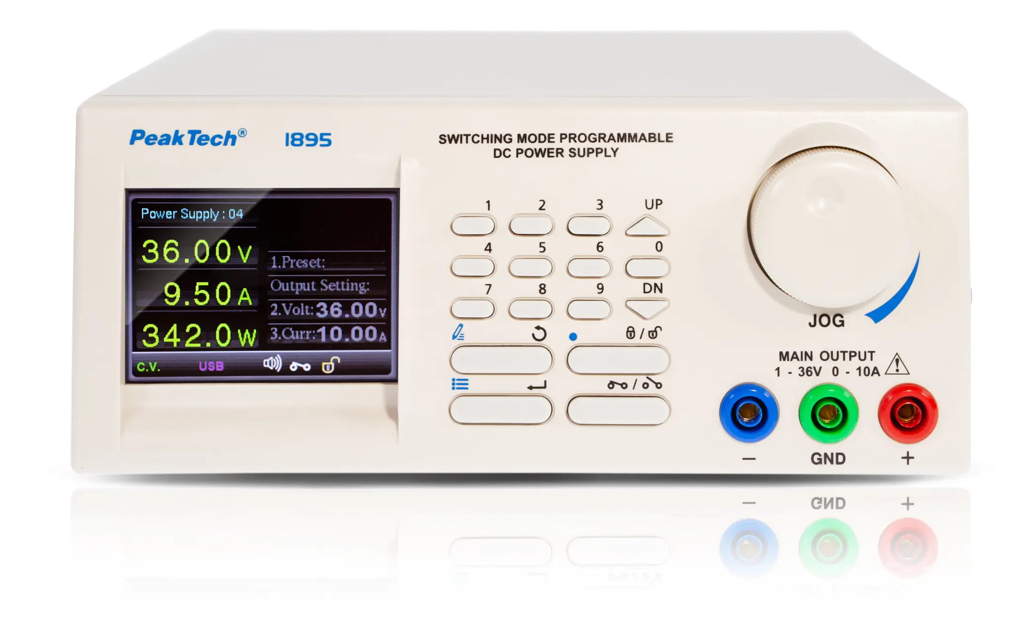 Zasilacz laboratoryjny programowalny 1-36V 0-10A LAN PeakTech 1895