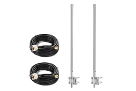 Spacetronik OMNI MIMO omnidirektionales Breitbandantennen-Set aus Glasfaser 10 dBi 90 cm weiß