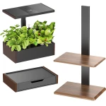 Set 10L Bewässerungsblumentopf + Blumenständer Schublade Pflanzenlampe SMART GARDEN Spacetronik