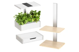 Set: Bewässerungsblumentopf 10L Weiß + BLUMENBETT-SCHUBLADENLAMPE für Pflanzen SMART GARDEN Spacetronik