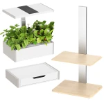 Set: Bewässerungsblumentopf 10L Weiß + BLUMENBETT-SCHUBLADENLAMPE für Pflanzen SMART GARDEN Spacetronik