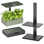 Set: Bewässerungsblumentopf 10L Grün + BLUMENBETT-SCHUBLADENLAMPE für Pflanzen SMART GARDEN Spacetronik