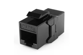 Złącze RJ45 Keystone CAT 6A UTP 2xRJ45 Beczka Black Spacetronik