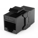 Złącze RJ45 Keystone CAT 6A UTP 2xRJ45 Beczka Black Spacetronik