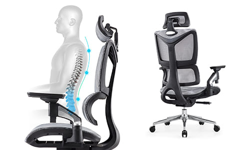 krzesło biurowe ergonomiczne na kręgosłup