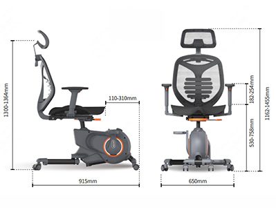 Fotel ergonomiczny z rowerem treningowym Spacetronik Seatbike